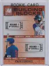 FRANCISCO LINDOR & JAVIER BAEZ Dual ROOKIE CARD 2011 Elite Baseball RC Cubs JAVY