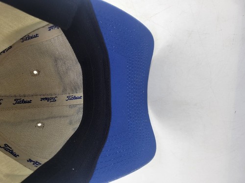 TITLIEST Golf Hat By NEW ERA Beige w/ Blue M/L Medium-Large Stretch Fit w/ Logo - Picture 8 of 8