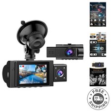Dual Dash Cam FHD 1080P - Front  Inside with Infrared Night Vision Monitor