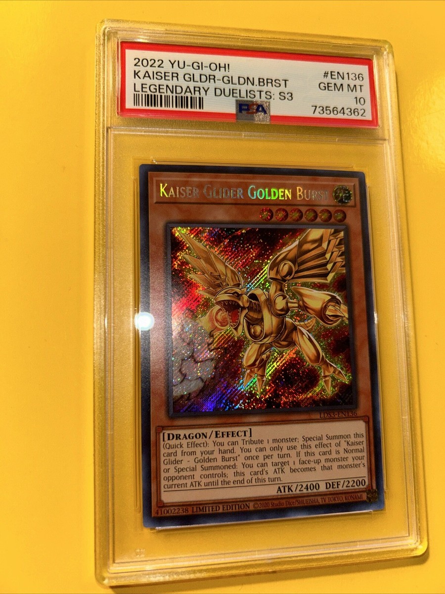 リュウノウカイザー ゴールドレア 370HP YuGiOh KAISER GLIDER GOLDEN BURST #LDS3-EN136🔥PSA 10🔥LIMITED ED