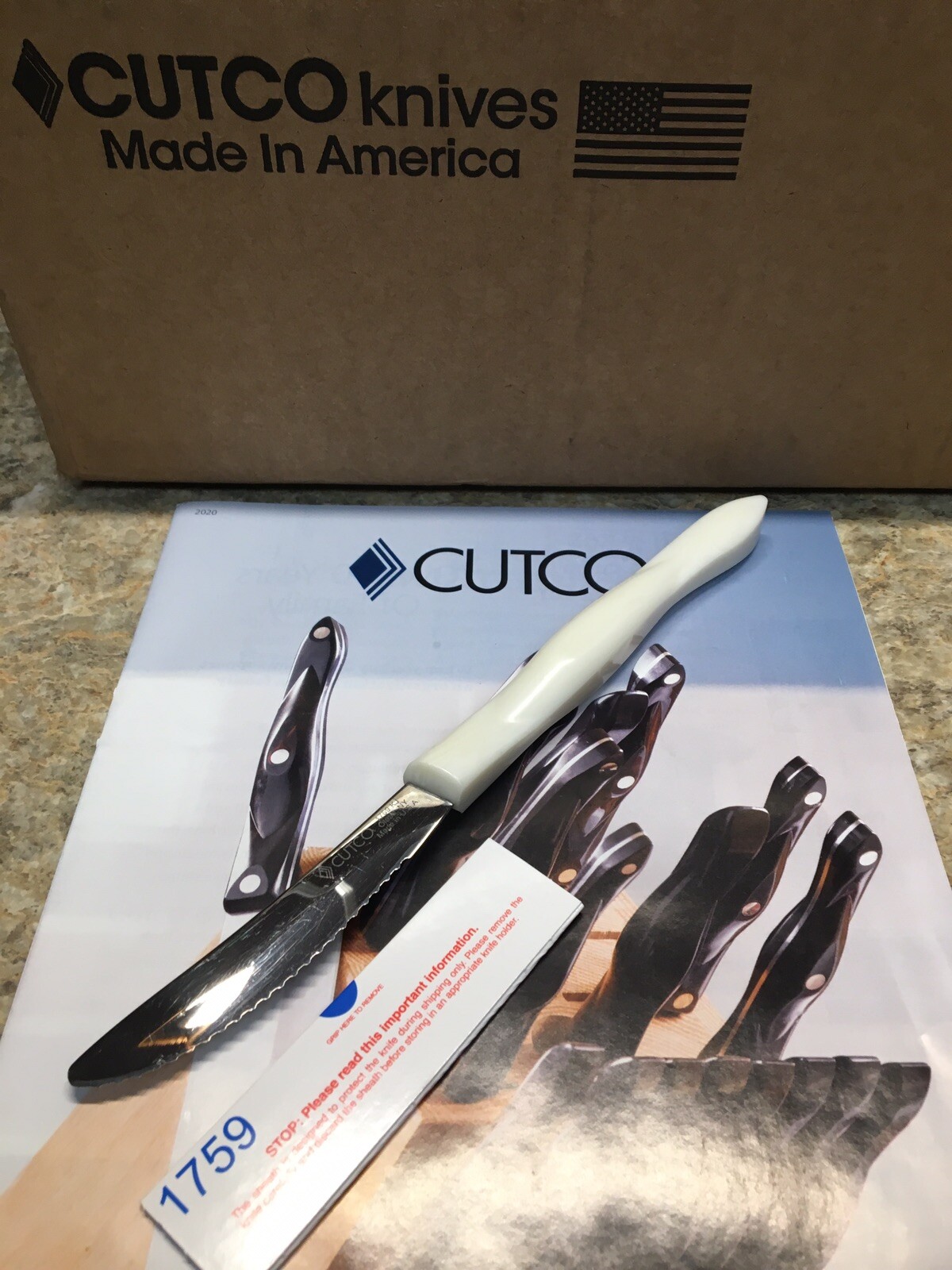 CUTCO 1759 Table/Steak Knife Sharp! Factory Fresh DD Edge Pearl/White