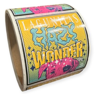 (100) Roll of Keg Stickers Lagunitas Hazy Wonder Craft Beer Tap Handle