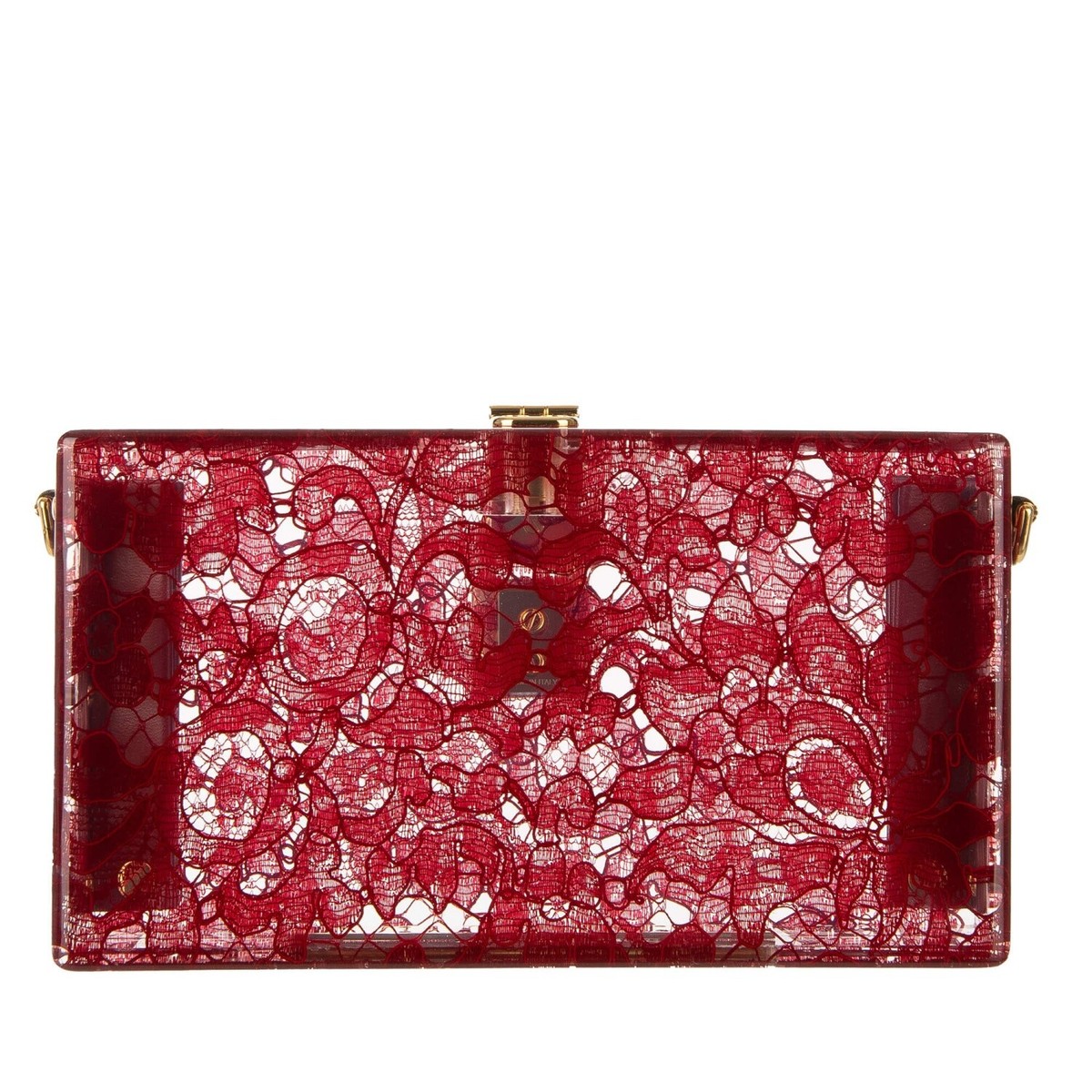 DOLCE & GABBANA Taormina Lace Plexiglass Clutch Bag DOLCE BOX
