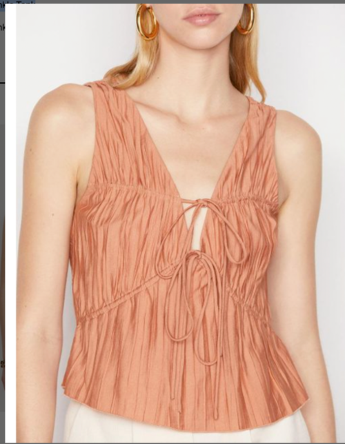 NWT FRAME Cinched Crinkle Top in Terracotta M | eBay NWT FRAME Cinched Crinkle Top in Terracotta M | eBay