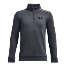 Boy's Under Armour Fleece 1/4 Zip Pullover - Gray - Large - NWT - FREE SHIPPING