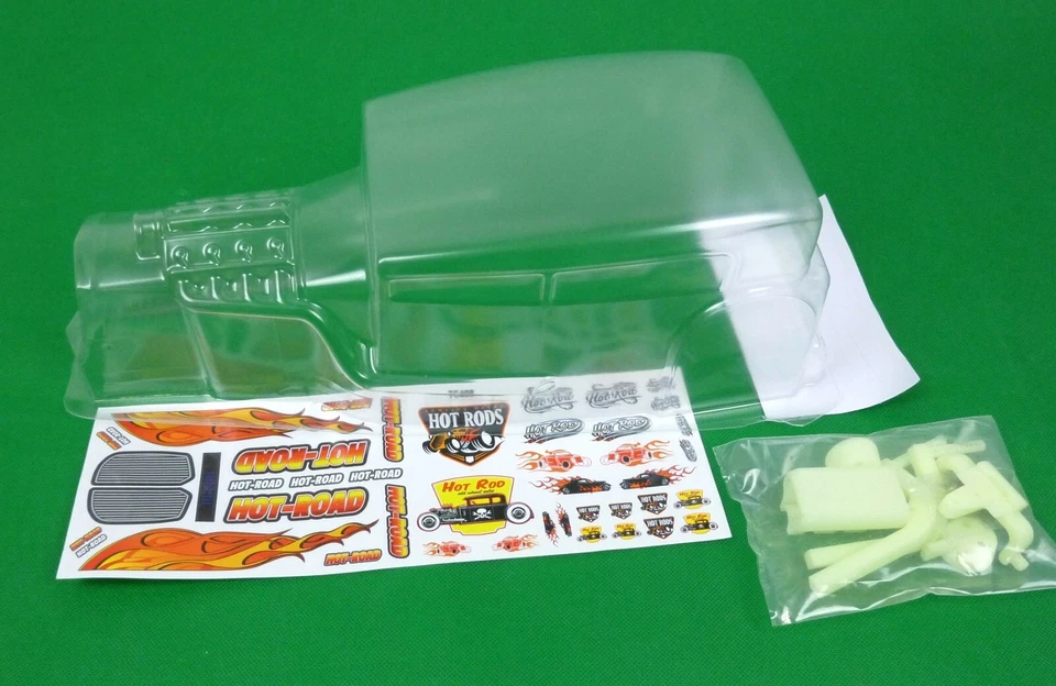1:10 RC Clear Body Shell - Hot Rod with stickers +extras - Image 2 of 4