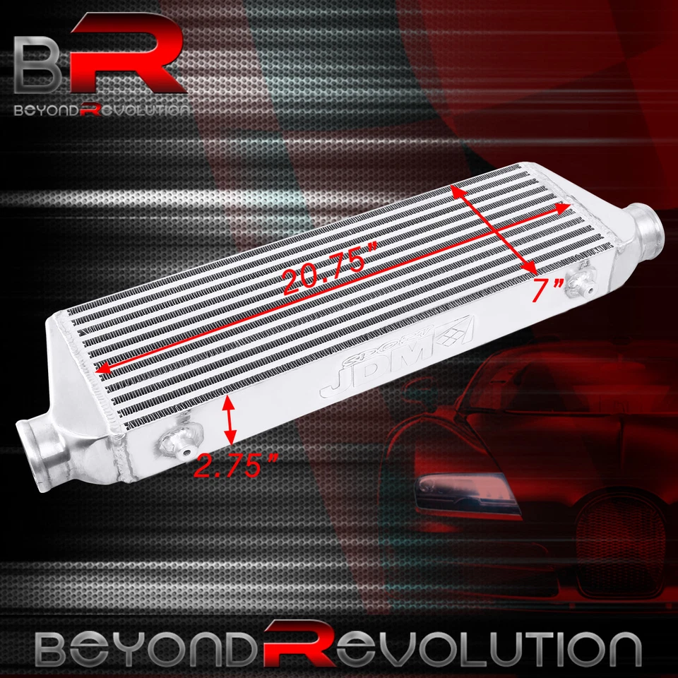 Barra y placa intercooler de refrigeración turbo de montaje frontal 28" X 7" con entrada/salida de 2,5" Foto 4 de 4