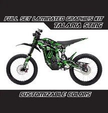 TALARIA STING Green Black Stickerbomb Decals Stickers Skin Wrap Graphics Kit