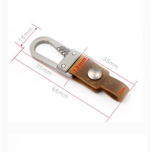 EDC Titanium Alloy Keychain + Cow Leather Waist Hanging Buckle Car Keychain - Picture 9 of 14