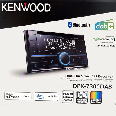 Kenwood DPX-7300DAB + Antenne Autoradio Bluetooth digital Radio 2-DIN mit alexa