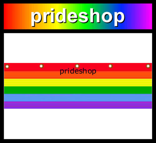 Rainbow Flag Banner 3 feet x 8 feet 100% Nylon Gay Lesbian Pride #827 - Bild 1 von 2