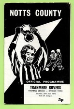 Notts Couty v Tranmere Rovers 29th April 1972 - Division 3 71/72 season