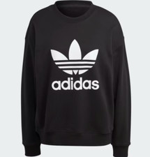 Adidas originals Women's Trefoil Crew Sweatshirt Black IB7431 g