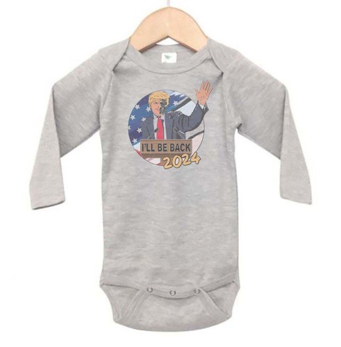 TRUMP '24 BABY BODYSUIT, I'll Be Back, INFANT ROMPER, CHILD'S RAGLAN, REPUBLICAN - Picture 4 of 16