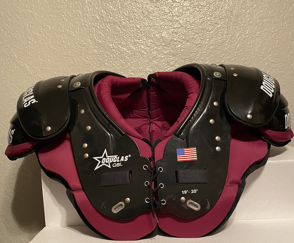Douglas QBL shoulder pads “ 19-20” Custom Maroon & BlK🔥 Only