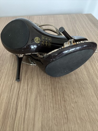 CARLO DUCCI TIRAS STILETTOS UK6/EU39 correas ajustables estampado cocodrilo - Imagen 4 de 5