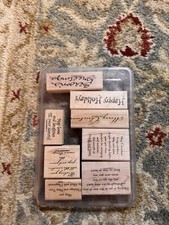 STAMPIN  UP 2002 Seasons Greetings Wood Stamp Set Pre Owned
