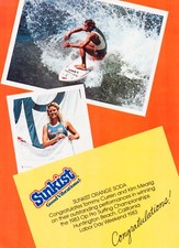Sunkist Soda Surfing Tom Curren 1984 Print Ad Full Page 8.5 x 11