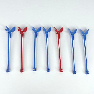 7 Vintage Corby's Blended Whiskey Parrot Swizzle Sticks Stirrers Peoria Illinois