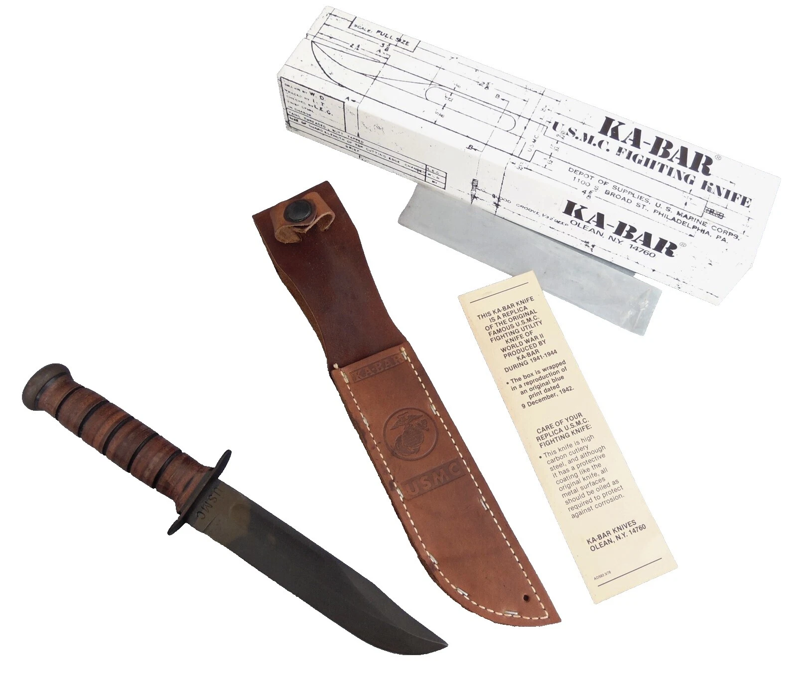 Supervivencia KA-BAR Cuchillos de Hoja Fija Vintage de colección