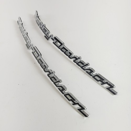 Harley Davidson Chrome & Black Fuel Tank Emblems Set 08-23 Touring OEM - Picture 3 of 7
