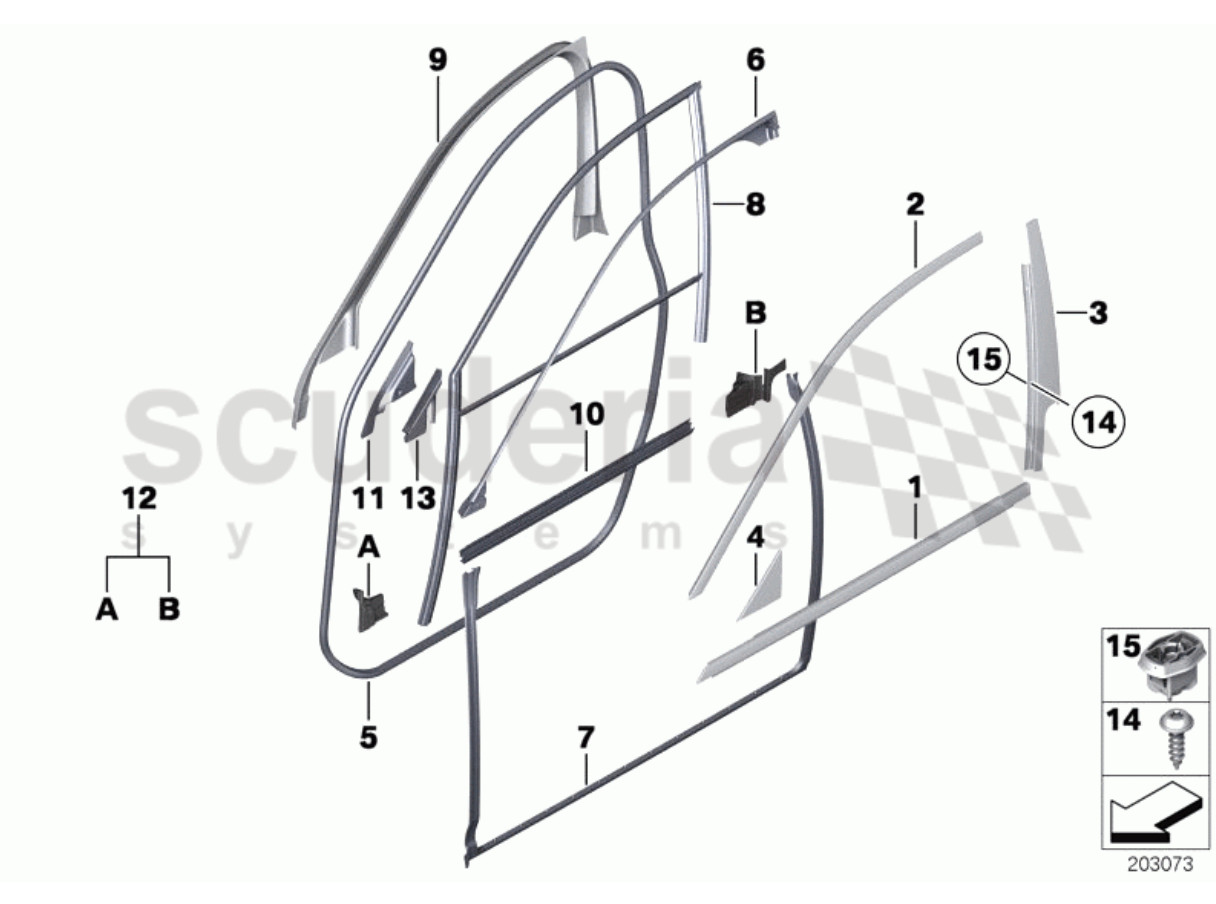 OEM 09-14 Rolls Royce Ghost Driver Door Front Left Cover Column A 51337200309