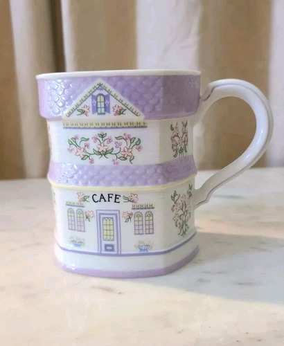 LENOX Spice Village TEA ROOM Purple/Lavender CAFE Coffee Cup /Mug RARE 1992