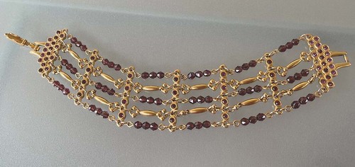 Vintage SWAROVSKI Signed 1.25" Wide 5 Row Crystal Beads Rhinestone Link Bracelet - Picture 4 of 7