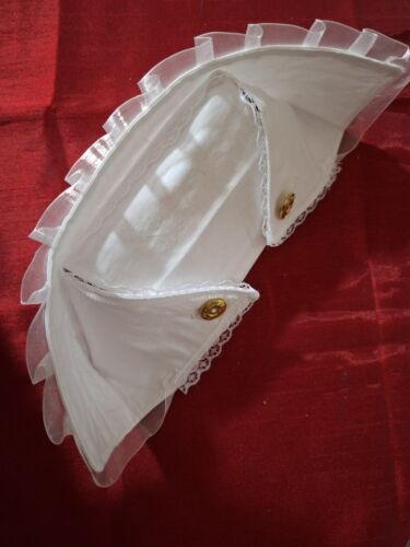 Fabric Lac On Cotton Sissy Maid Frilly Nurse Cap - Matrons Nany Sister Cap Nurse - Picture 3 of 12