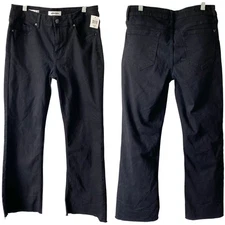 NEW VIGOSS Marley Crop Bootcut Denim Jeans Black Size 29 Raw Hem