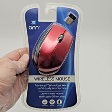 RED Wireless Mouse Onn PC MAC Compatible M730R Advanced Tech NANO Receiver