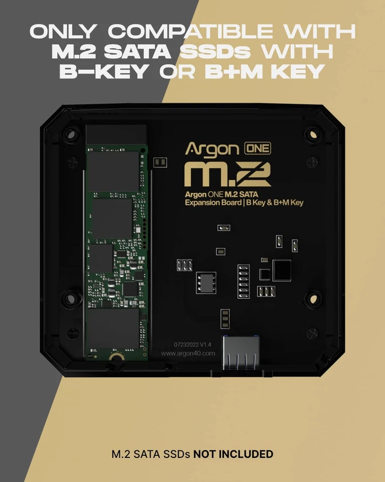 Argon ONE M.2 SATA Expansion Board for Raspberry Pi 4 | B-Key & B+M Key | V2 ... - Image 4 of 4