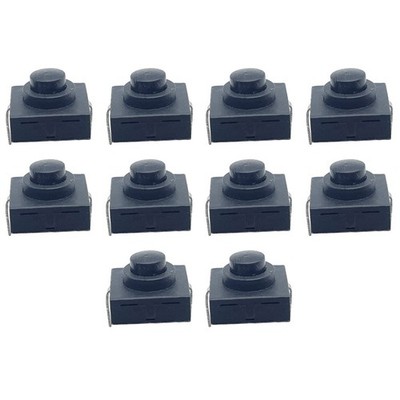 10 Stück 1A 30V Taschenlampenschalter 12x12x9,4mm 2 Pin Selbstsichernd für Gerät
