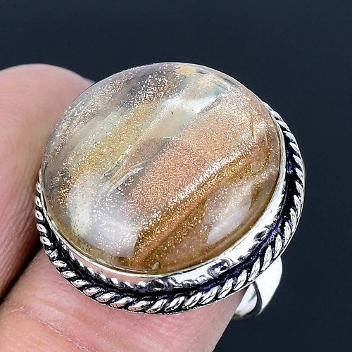 Dichroic Glass Handmade 925 Sterling Silver Jewelry Ring US Size 8 A699
