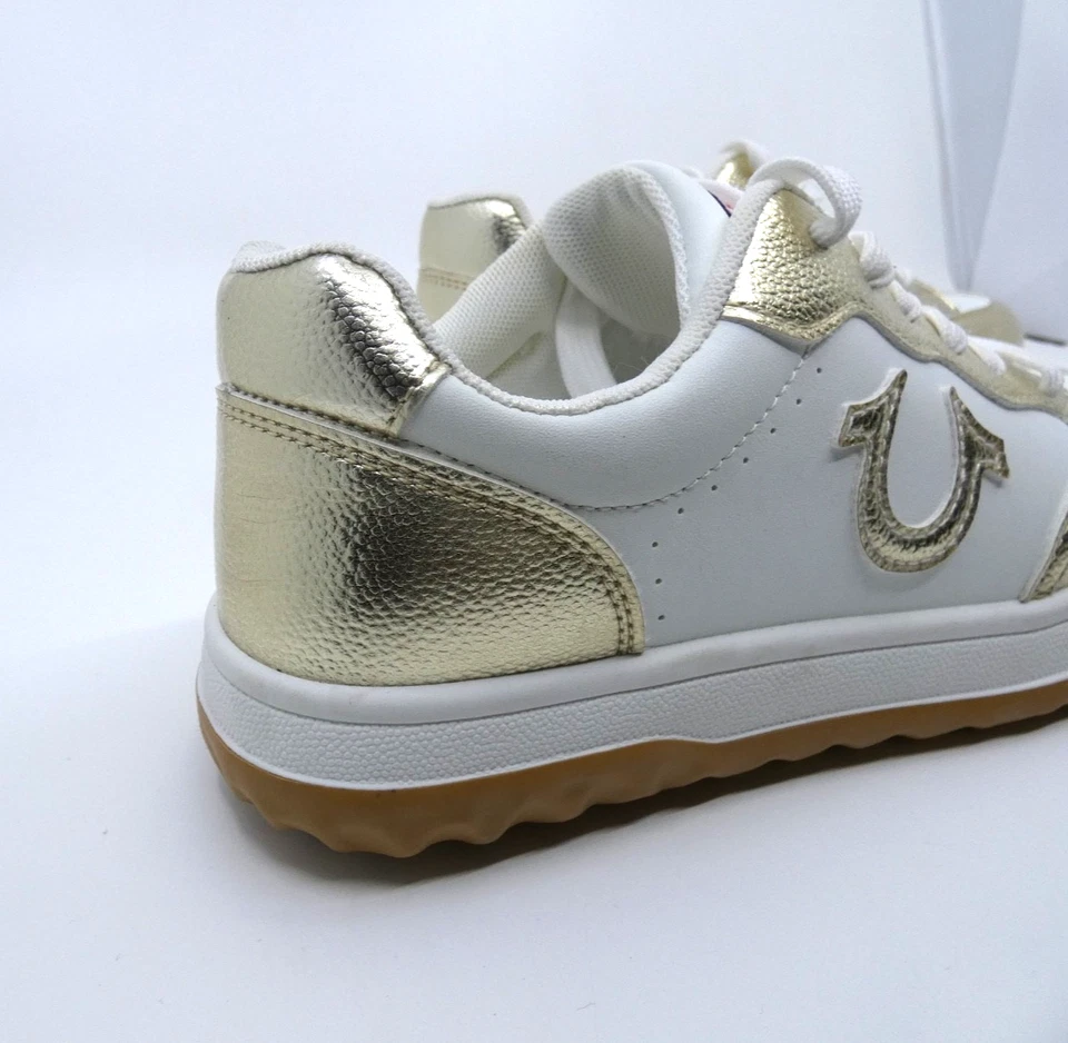 True Religion Women's Karlie Court White/Gold Sneaker Sz 8 M - Image 2 of 4
