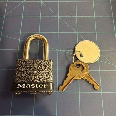 Vintage Master Lock Padlock With Keys Made In USA, 2.75 