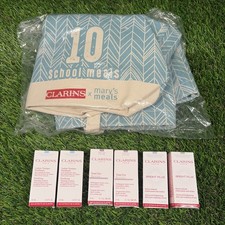 Clarins Paris Skincare Sample Lot Bright Plus Total Eye Teal Tote Bag Gift Set