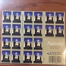 Nativity Booklet Pane of 20 First Class Stamps Scott 5144a - Stuart Katz