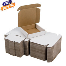 SUNLPH 50 Pack 4X4X1 Inches Small Shipping Boxes White Corrugated Cardboard Box