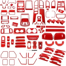 🆕Red Interior Center Console Dash Full Decor Covers Set for Ford F150 2015-2020