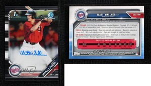 2019 Bowman Draft Chrome Pick Black Refractor /75 Matt Wallner #CDA-MW Auto
