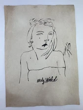 Andy Warhol COA Art Painting Original Drawing Vintage Paper Signed