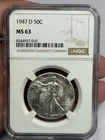 1947 D Walking Liberty Half Dollar NGC MS63