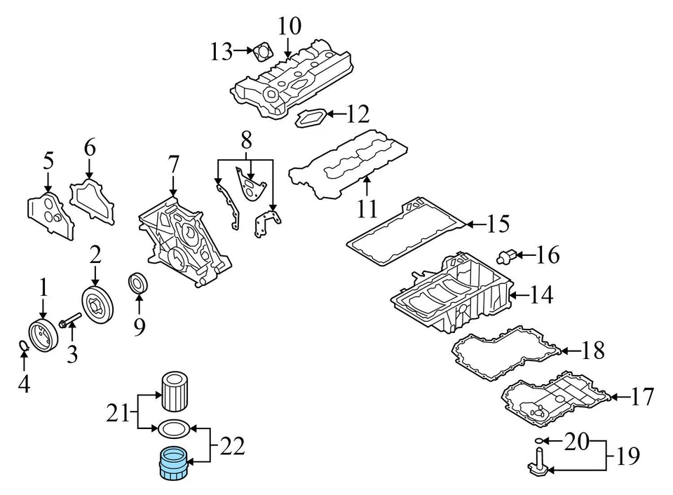 BMW M550I XDRIVE 2018-2023 - Cubierta de filtro de aceite del motor / tapa 7615389 Foto 3 de 4