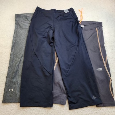 3pc Active Capri Cropped Pants Athletic M Sports Stretch y2K  Adidas Northface