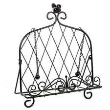 Iron Cookbook Stand ~ Book Holder Adorned with Bird