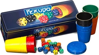 UNIVERSITY GAMES Perudo Dice Game Six-Sided Coloured Dice Bluff Game