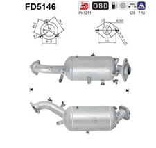 AS DPF Rußpartikelfilter Dieselpartikelfilter FD5146 Cordierit für LEXUS IS 2