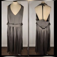 White By Vera Wang Gown Sz Plus 20 Gray V Neck Halter Pockets Bridemaids Wedding