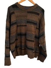 Grandpa Sweater Dark Grunge Brown Vintage Towncraft Mens Size Medium Cosby Style